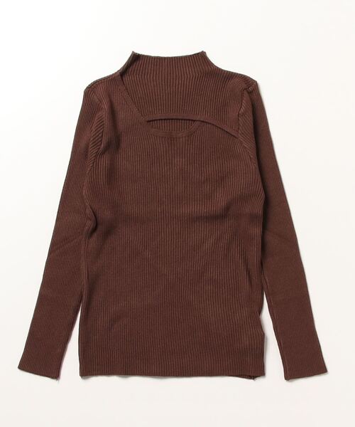 Dream garden（ドリームガーデン）の「ハイネック 胸開き ニットトップス（ニット/セーター・レディース・カーキ/ホワイト/ブラウン/ブラック・FREE）」の13枚目の写真