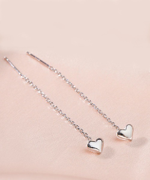 Ritomo De Ricco（リトモ・デ・リコ）の「オールシルバー925 　ハートチェーンピアス（ピアス（両耳用）・レディース・B/A・FREE）」の6枚目の写真