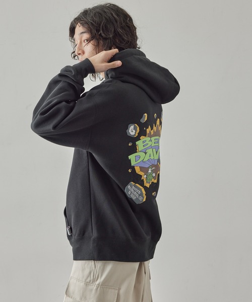 JUNRED（ジュンレッド）の「BEN DAVIS別注 壁壊しロゴパーカー（パーカー・メンズ・ブラック/ライトグレー/オレンジ・L/M/LL）」の5枚目の写真