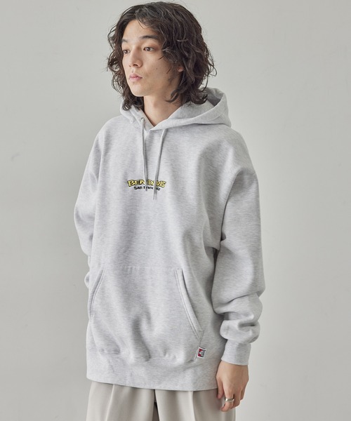 JUNRED（ジュンレッド）の「BEN DAVIS別注 壁壊しロゴパーカー（パーカー・メンズ・ブラック/ライトグレー/オレンジ・L/M/LL）」の6枚目の写真