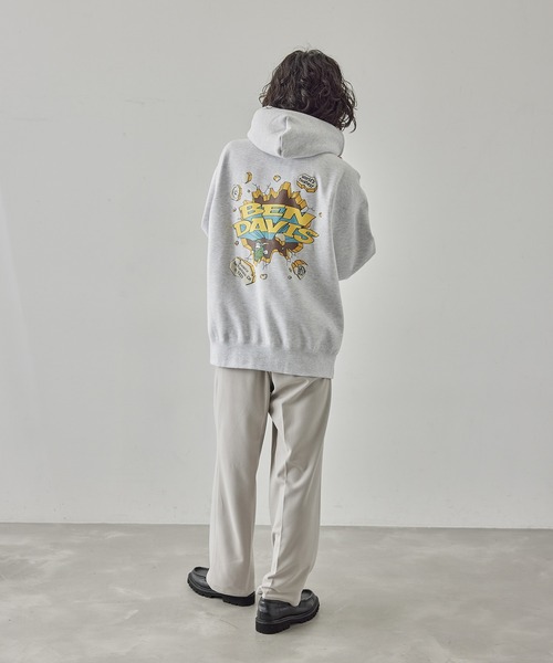JUNRED（ジュンレッド）の「BEN DAVIS別注 壁壊しロゴパーカー（パーカー・メンズ・ブラック/ライトグレー/オレンジ・L/M/LL）」の14枚目の写真