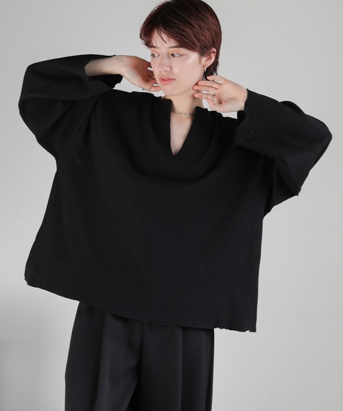 キーネックワッフルトップス（Tシャツ/カットソー）｜select MOCA