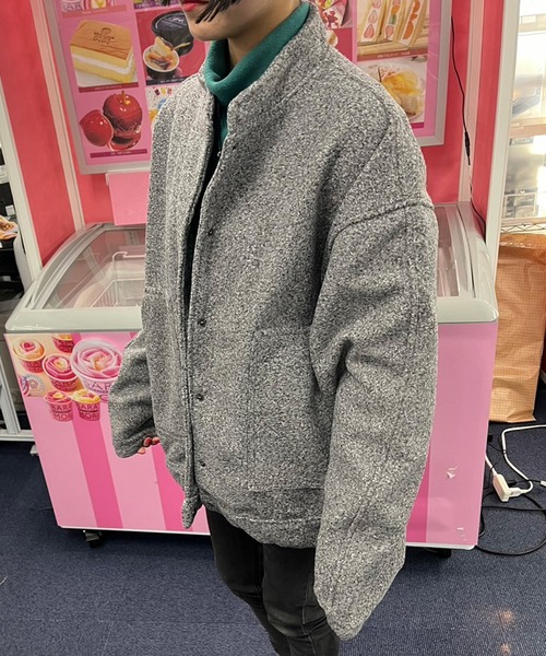 LYEON(リヨン)の「ブークレスタンドカラーブルゾン/ジャケット(ブルゾン・レディース・アイボリー/グレー/チャコールグレー・FREE)」の13枚目の写真