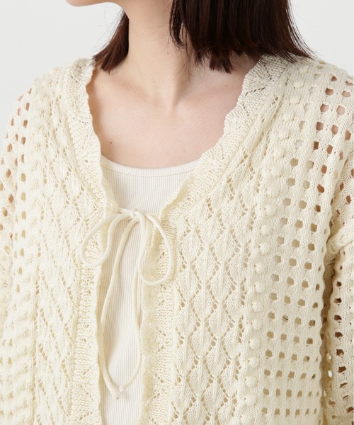 N.（N. Natural Beauty Basic）（エヌエヌナチュラルビューティーベーシック）の「◆柄編みニットカーディガン（カーディガン/ボレロ・レディース・クリーム/イエロー/ネイビー・MEDIUM）」の13枚目の写真