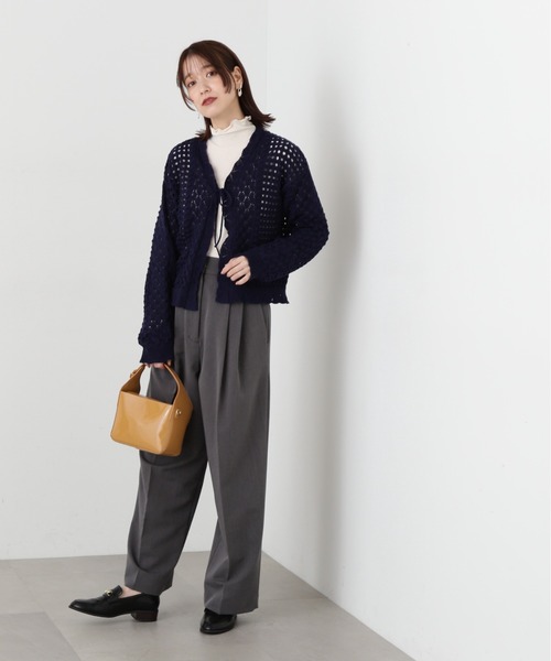 N.（N. Natural Beauty Basic）（エヌエヌナチュラルビューティーベーシック）の「◆柄編みニットカーディガン（カーディガン/ボレロ・レディース・クリーム/イエロー/ネイビー・MEDIUM）」の18枚目の写真