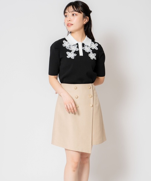 NOELA(ノエラ)の「3Dフラワー装飾ニット(ニット/セーター・レディース・サックスブルー/ピンク/ブラック・フリー)」の5枚目の写真