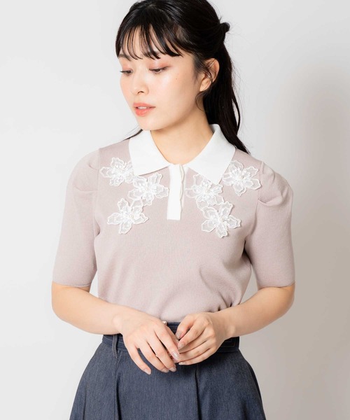 NOELA(ノエラ)の「3Dフラワー装飾ニット(ニット/セーター・レディース・サックスブルー/ピンク/ブラック・フリー)」の7枚目の写真