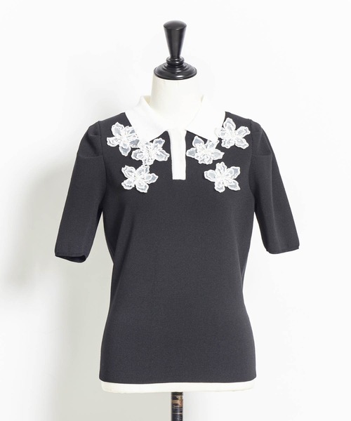 NOELA(ノエラ)の「3Dフラワー装飾ニット(ニット/セーター・レディース・サックスブルー/ピンク/ブラック・フリー)」の15枚目の写真