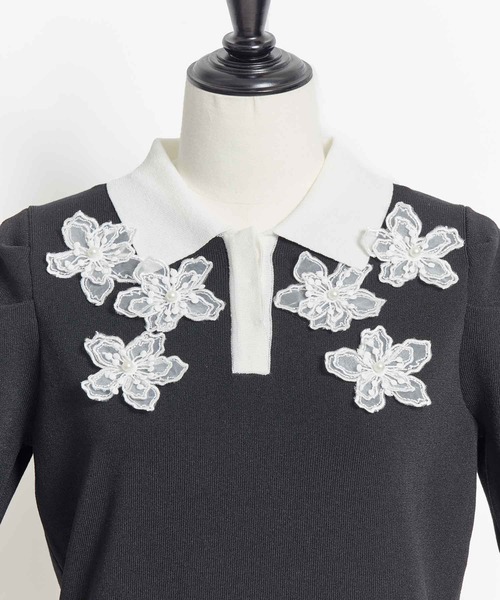 NOELA(ノエラ)の「3Dフラワー装飾ニット(ニット/セーター・レディース・サックスブルー/ピンク/ブラック・フリー)」の18枚目の写真