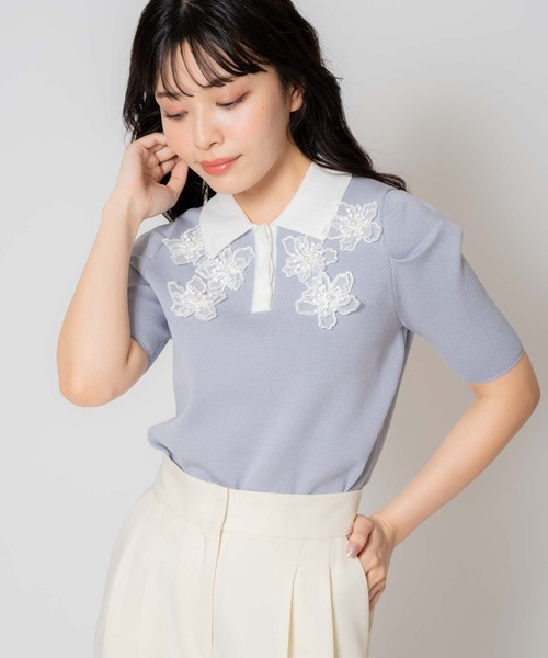 NOELA(ノエラ)の「3Dフラワー装飾ニット(ニット/セーター・レディース・サックスブルー/ピンク/ブラック・フリー)」の22枚目の写真