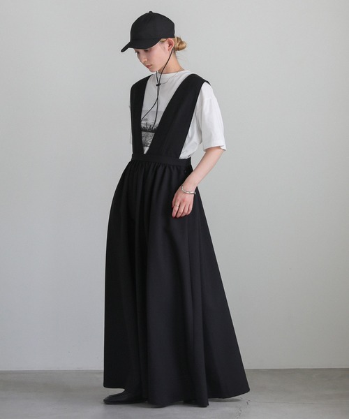 select MOCA（セレクトモカ）の「ギャザーフレアジャンスカ（ジャンパースカート・レディース・グレー/ブラック・LARGE/MEDIUM/SMALL）」の21枚目の写真