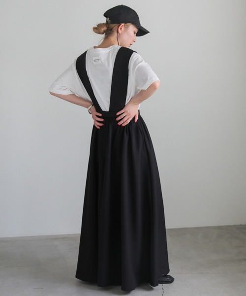 select MOCA（セレクトモカ）の「ギャザーフレアジャンスカ（ジャンパースカート・レディース・グレー/ブラック・LARGE/MEDIUM/SMALL）」の12枚目の写真