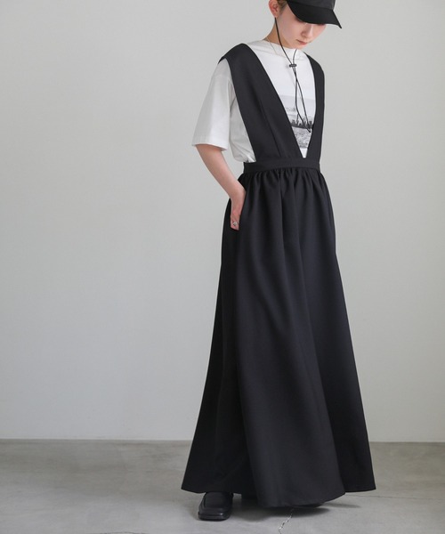 select MOCA（セレクトモカ）の「ギャザーフレアジャンスカ（ジャンパースカート・レディース・グレー/ブラック・LARGE/MEDIUM/SMALL）」の18枚目の写真