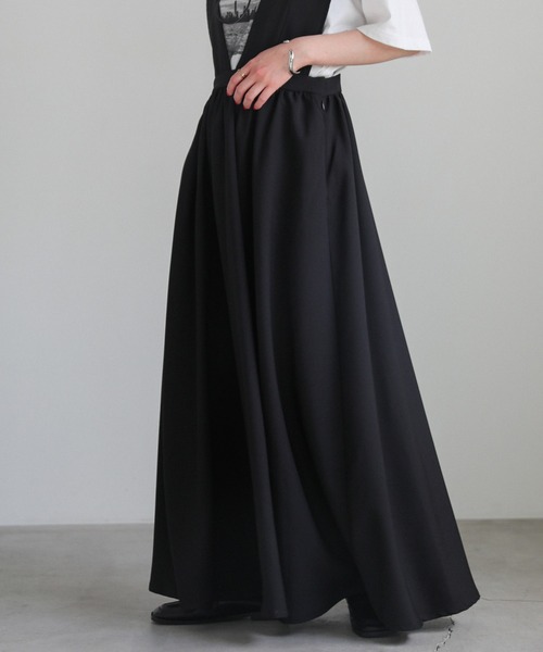 select MOCA（セレクトモカ）の「ギャザーフレアジャンスカ（ジャンパースカート・レディース・グレー/ブラック・LARGE/MEDIUM/SMALL）」の17枚目の写真