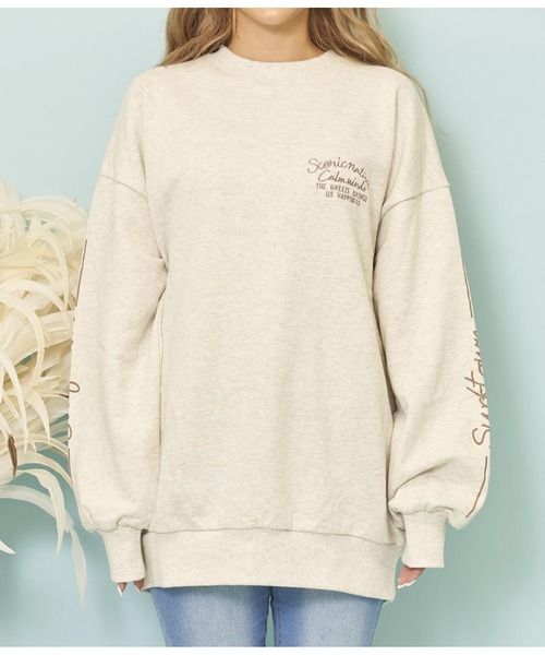 anap mimpi(アナップミンピ)の「デニム刺繍 CALIFORNIA 裏毛 スウェット トレーナー(スウェット・レディース・キナリ/ダークグレー・FREE)」の17枚目の写真