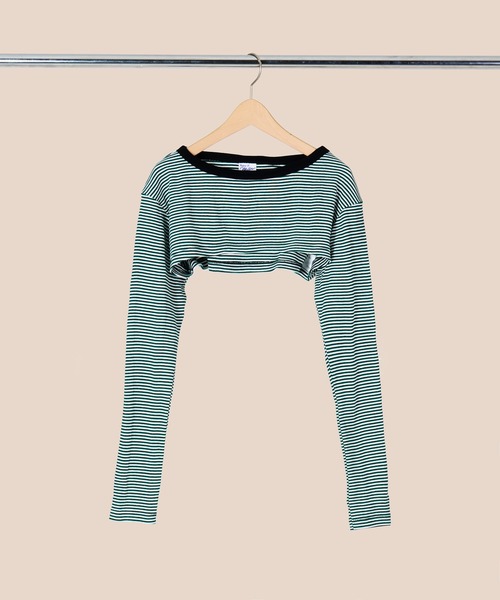 MILLER(ミラー)の「【 Robert P. Miller / ロバート・ピー・ミラー 】 パネルリブ クロップド ロングスリーブ カットソー DRE RM241-2147(Tシャツ/カットソー・レディース・ブラック/ブラウン/グリーン/ブラウン系その他/ライトブルー/ダークブラウン・FREE)」の5枚目の写真
