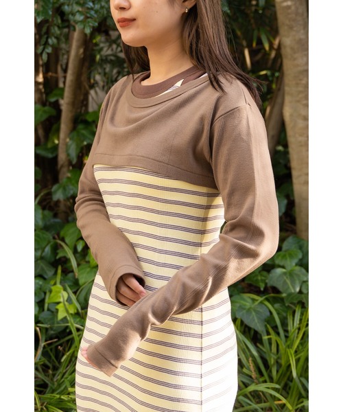MILLER(ミラー)の「【 Robert P. Miller / ロバート・ピー・ミラー 】 パネルリブ クロップド ロングスリーブ カットソー DRE RM241-2147(Tシャツ/カットソー・レディース・ブラック/ブラウン/グリーン/ブラウン系その他/ライトブルー/ダークブラウン・FREE)」の19枚目の写真
