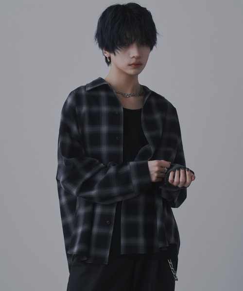 古着 日本製 ササフラス チンスト コットンチェックシャツ L オンブレ