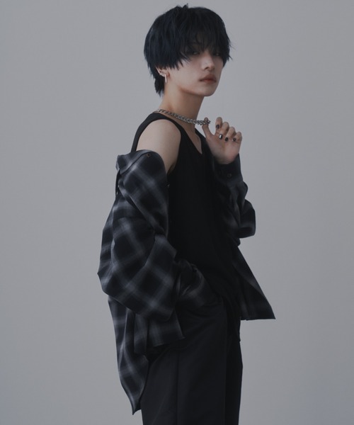 sisa.(シサ)の「Ombre check shirts/オンブレチェックシャツ(シャツ/ブラウス・メンズ・ブルー/チャコールグレー・SMALL/MEDIUM/LARGE)」の6枚目の写真