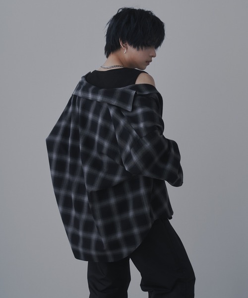 sisa.(シサ)の「Ombre check shirts/オンブレチェックシャツ(シャツ/ブラウス・メンズ・ブルー/チャコールグレー・SMALL/MEDIUM/LARGE)」の7枚目の写真