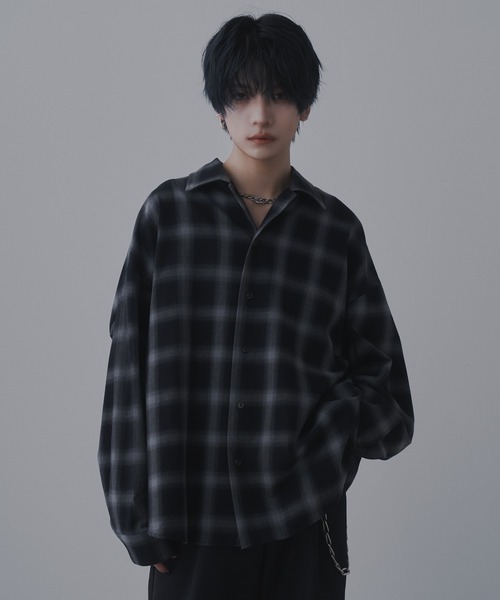 sisa.(シサ)の「Ombre check shirts/オンブレチェックシャツ(シャツ/ブラウス・メンズ・ブルー/チャコールグレー・SMALL/MEDIUM/LARGE)」の12枚目の写真