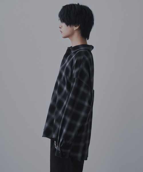 sisa.(シサ)の「Ombre check shirts/オンブレチェックシャツ(シャツ/ブラウス・メンズ・ブルー/チャコールグレー・SMALL/MEDIUM/LARGE)」の13枚目の写真