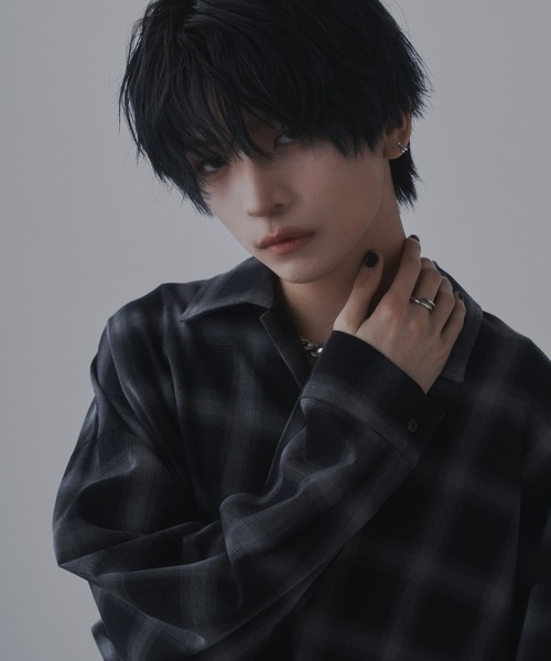 sisa.(シサ)の「Ombre check shirts/オンブレチェックシャツ(シャツ/ブラウス・メンズ・ブルー/チャコールグレー・SMALL/MEDIUM/LARGE)」の3枚目の写真