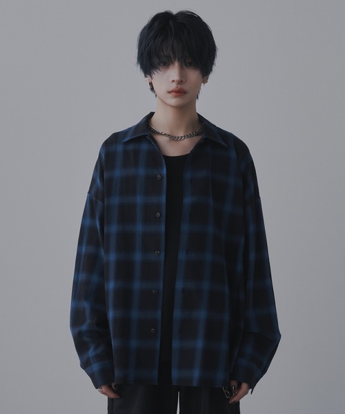 sisa.(シサ)の「Ombre check shirts/オンブレチェックシャツ(シャツ/ブラウス・メンズ・ブルー/チャコールグレー・SMALL/MEDIUM/LARGE)」の16枚目の写真