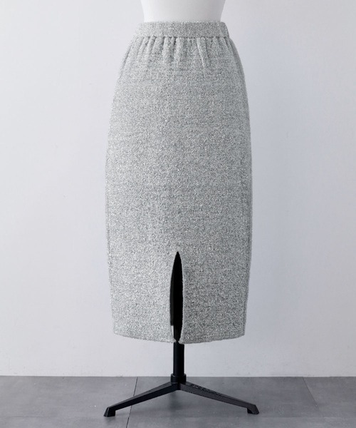 【セール】ラメニットジャガード編みロングタイトスカート（スカート）｜ELFRANK（エルフランク）
