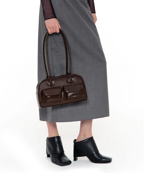 STAND OIL ブラックレザーショルダーバッグ STAND OIL/スタンドオイル CHUBBY BAG ショルダーバッグ