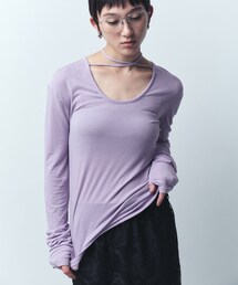 front ribbon jersey tops