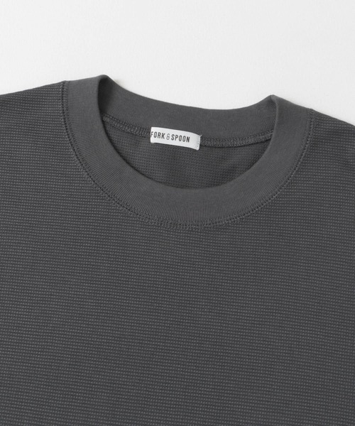 FORK&SPOON(フォークアンドスプーン)の「FORK&SPOON TCワッフルロングスリーブTシャツ(Tシャツ/カットソー・メンズ・オフホワイト/チャコールグレー・4/5)」の6枚目の写真