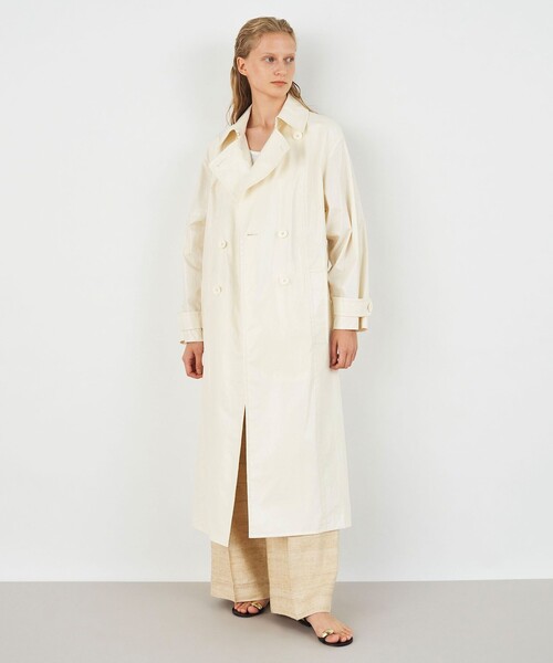 DES PRES（デ・プレ）の「ライトエクリュコーティング トレンチコート（トレンチコート・レディース・ホワイト・FREE）」の2枚目の写真