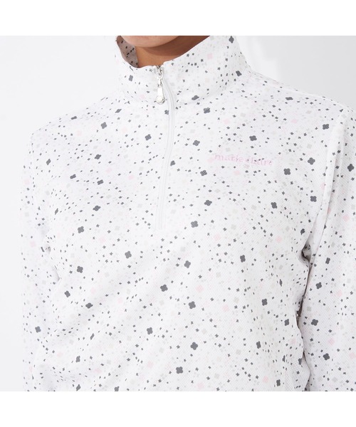 【セール】marie claire GOLF/マリクレール ゴルフ ゴルフウェア ブランド ロゴ 総柄 花柄 ハーフジップ ハイネック 長袖 シャツ（Tシャツ/カットソー）｜marie claire（マリ・クレール）