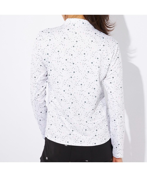 【セール】marie claire GOLF/マリクレール ゴルフ ゴルフウェア ブランド ロゴ 総柄 花柄 ハーフジップ ハイネック 長袖 シャツ（Tシャツ/カットソー）｜marie claire（マリ・クレール）