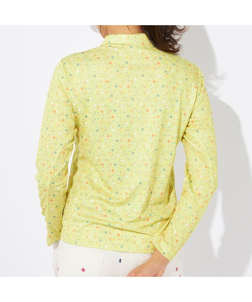 【セール】marie claire GOLF/マリクレール ゴルフ ゴルフウェア ブランド ロゴ 総柄 花柄 ハーフジップ ハイネック 長袖 シャツ（Tシャツ/カットソー）｜marie claire（マリ・クレール）