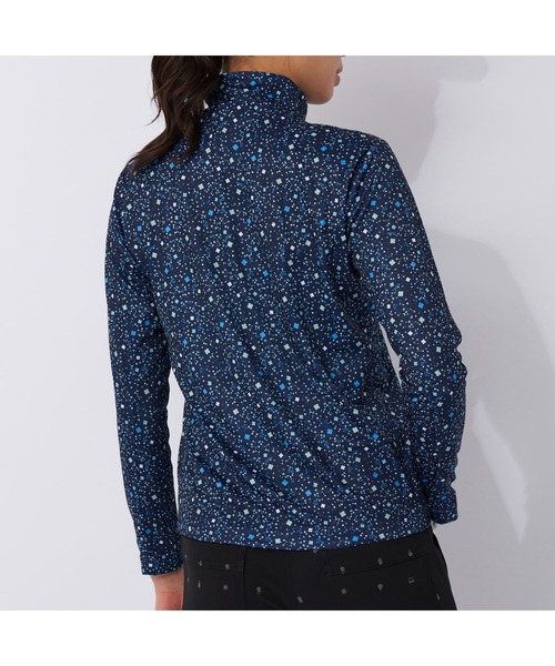 【セール】marie claire GOLF/マリクレール ゴルフ ゴルフウェア ブランド ロゴ 総柄 花柄 ハーフジップ ハイネック 長袖 シャツ（Tシャツ/カットソー）｜marie claire（マリ・クレール）