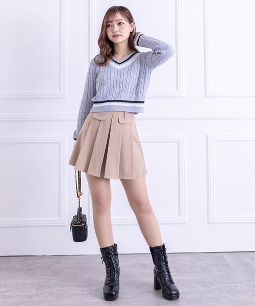 clear(クリア)の「フェイクポケットプリーツミニスカート(スカート・レディース・ブラック/ベージュ・M/S)」の16枚目の写真