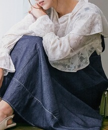 高身長　デニムフレアジャンパースカート（トールサイズ）fifiean