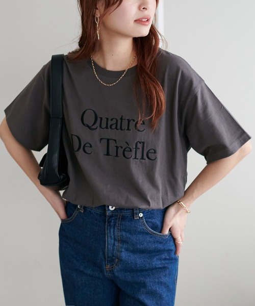 DISCOAT(ディスコート)の「【WEB限定】クアトレロゴ刺繍半袖Tシャツ(Tシャツ/カットソー・レディース・ミント/ホワイト/ライトグレー/チャコールグレー・FREE)」の15枚目の写真