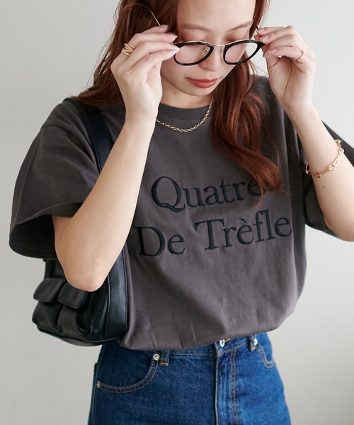 DISCOAT(ディスコート)の「【WEB限定】クアトレロゴ刺繍半袖Tシャツ(Tシャツ/カットソー・レディース・ミント/ホワイト/ライトグレー/チャコールグレー・FREE)」の17枚目の写真