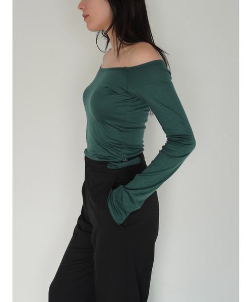 ENCIRCLE（エンサークル）の「【ENCIRCLE/エンサークル】Alex/アレックス（カットソー）（Tシャツ/カットソー・レディース・ダークグリーン/ベージュ/ブラック・FREE）」の14枚目の写真