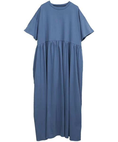 Social GIRL（ソーシャルガール）の「綿100%ハイウエスト切替ボリュームギャザーワンピース（ワンピース・レディース・ブラック/ブルー/ライム・M）」の5枚目の写真