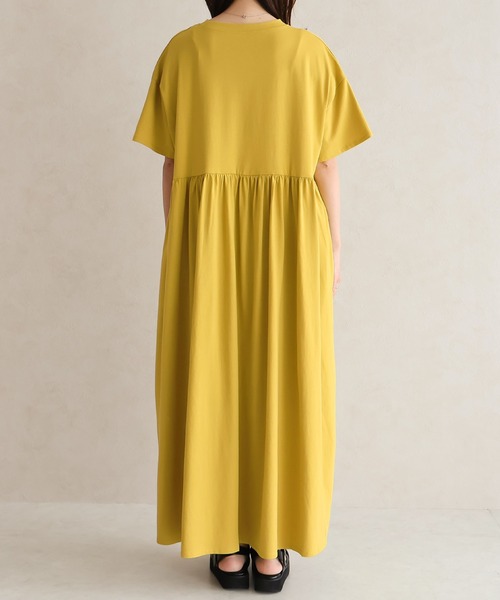 Social GIRL（ソーシャルガール）の「綿100%ハイウエスト切替ボリュームギャザーワンピース（ワンピース・レディース・ブラック/ブルー/ライム・M）」の10枚目の写真