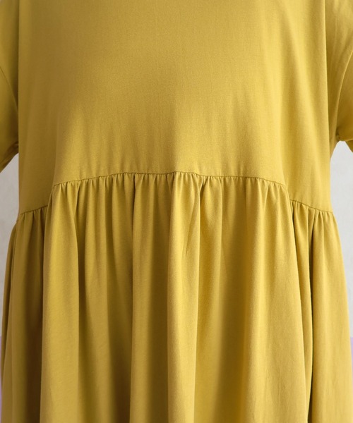 Social GIRL（ソーシャルガール）の「綿100%ハイウエスト切替ボリュームギャザーワンピース（ワンピース・レディース・ブラック/ブルー/ライム・M）」の15枚目の写真