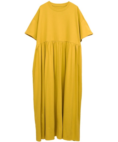 Social GIRL（ソーシャルガール）の「綿100%ハイウエスト切替ボリュームギャザーワンピース（ワンピース・レディース・ブラック/ブルー/ライム・M）」の6枚目の写真