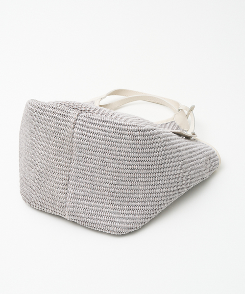 marco masi(マルコマージ)の「【別注】【MARCO MASI】レザーハンドルラフィア 2WAYバッグ(かごバッグ・レディース・ブラック/ベージュ/ライトグレー・M)」の9枚目の写真