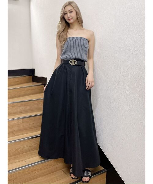 GYDA(ジェイダ)の「ロングボリューム フレアスカート(スカート・レディース・ブラック/ベージュ・FREE)」の7枚目の写真
