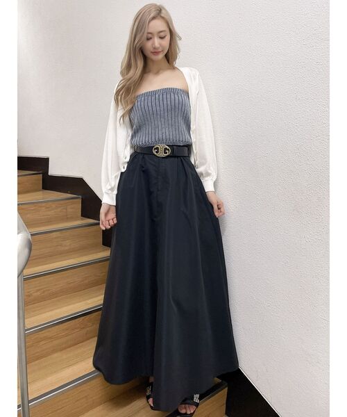 GYDA(ジェイダ)の「ロングボリューム フレアスカート(スカート・レディース・ブラック/ベージュ・FREE)」の9枚目の写真