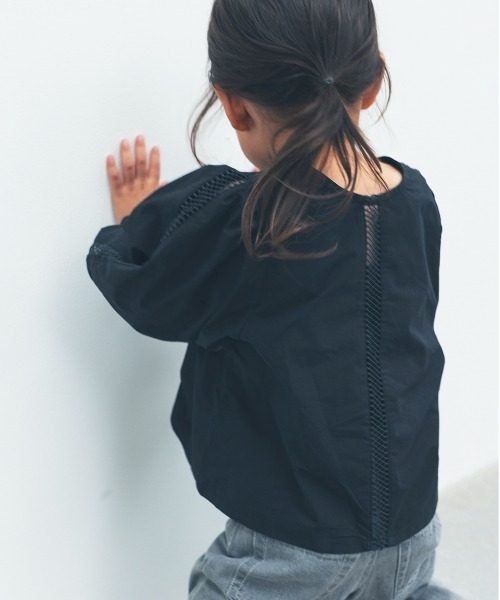 ooju（オージュ）の「【ooju】パフブラウス（シャツ/ブラウス・キッズ・アイボリー/ブラック・1/2/3/4）」の8枚目の写真